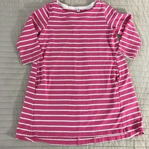 Uniqlo pink striped dress with pockets. Sz 7/8